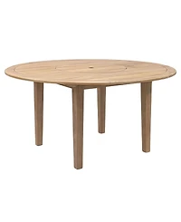 Bristol 5-Pc. Teak Wood Round Dining Set (Dining Table with Lazy Susan, Agate Lite Stacking Chairs), Created for Macy's
