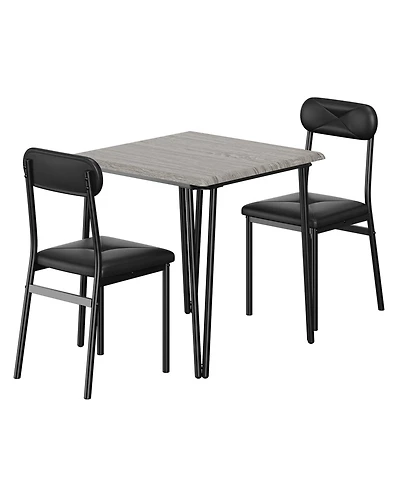 gaomon 2-Person Compact Modern Dining Table Set with Cushioned Chairs