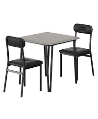 gaomon 2-Person Compact Modern Dining Table Set with Cushioned Chairs