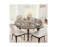 gaomon 4-Person Space-Saving Round Dining Table with Steel Legs