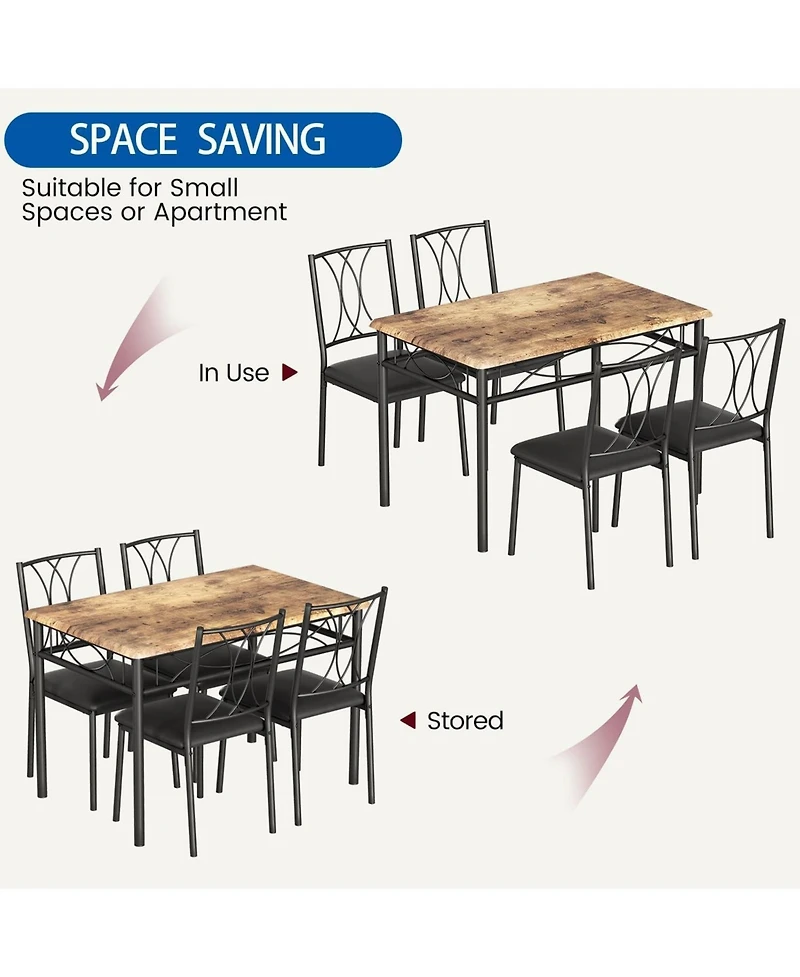 gaomon Dining Chair Dining Table Set for 4 Wood Small Rectangle Dining Table for Kitchen Dining Room