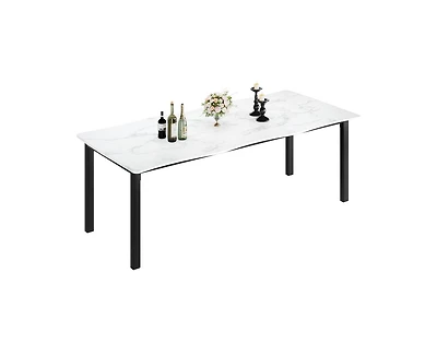 gaomon -6 Person Modern Wooden Dining Table with Wave Edge
