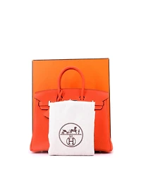 Pre-Owned HERMES Birkin 25 Handbag Orange Togo with Palladium Hardware