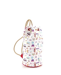 Pre-Owned HERMES Petit Chalutier Duffle Bag Printed Canvas