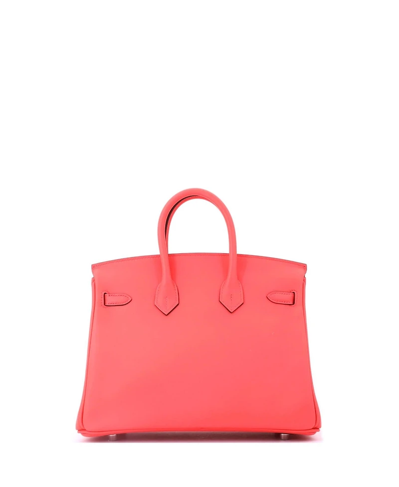 Pre-Owned HERMES Birkin 25 Handbag Swift with Palladium Hardware