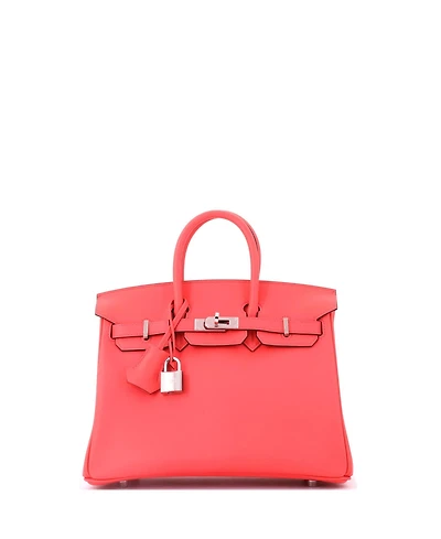 Pre-Owned HERMES Birkin 25 Handbag Swift with Palladium Hardware