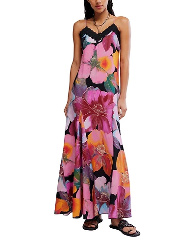 Free People Women's Bloomspell V-Neck Viscose Maxi Dress