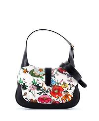Pre-Owned Balenciaga Small x Gucci The Hacker Project Jackie 1961 Hobo Flora Canvas