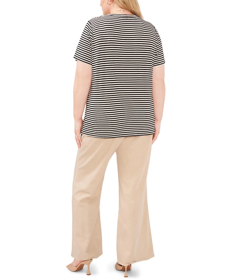 Vince Camuto Plus Short-Sleeve Crew Neck T-Shirt