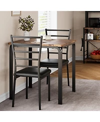 gaomon Dining Table for 2, Small Square kitchen Dinner Table Set for 2,Space Saving Wood Modern Dinette With Upholstered,Dining Room Furniture