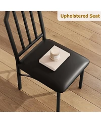 gaomon Dining Table Set for 4, Kitchen Table and Chairs for 4 with with Chamfer Design, 5 Piece Dining Room Table Set with Cushion Seats