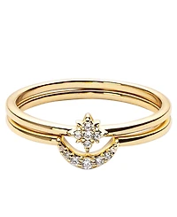 Ana Luisa Sky Set Gold-Plated Moon and Star Rings