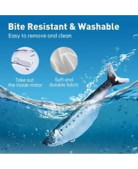 Aronkl 3 Pack Interactive Flopping Fish Cat Toys Tap-Activated Rechargeable Realistic 3 Flapping Modes Durable Plush