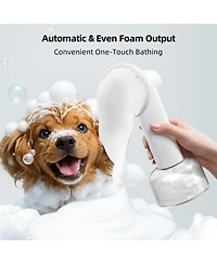 Aronkl Automatic Foaming Rechargeable Pet Bath Brush with Soft Silicone Bristles
