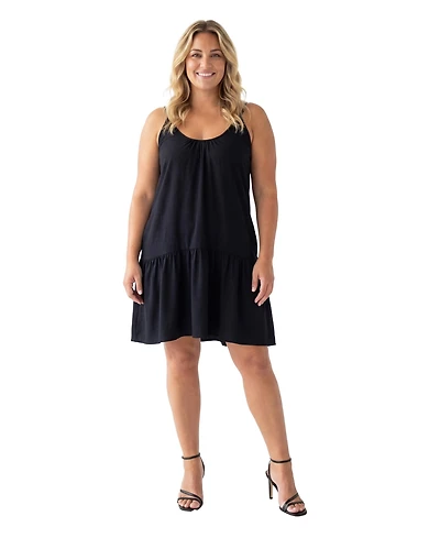 24seven Comfort Apparel Plus Essential Curvy Mini Dress