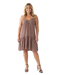 24seven Comfort Apparel Plus Essential Curvy Mini Dress