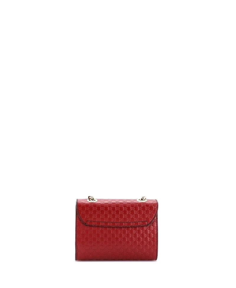 Pre-Owned Gucci Mini Emily Chain Flap Bag Microguccissima Leather