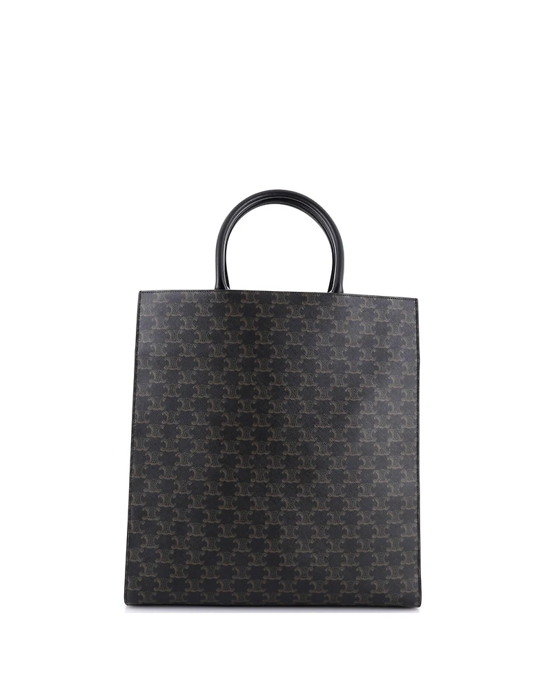 Pre-Owned Celine Large Vertical Cabas Tote Triomphe Coated Canvas