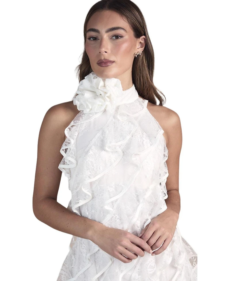 Coast Women's Lace Frill Mini Bridal Dress