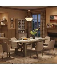 gaomon Wood Farmhouse Dining Table for 6-8, Heavy Duty Large Kitchen Table, Rectangular Dining Room Tables with Strong Legs, Thickness Tabletop