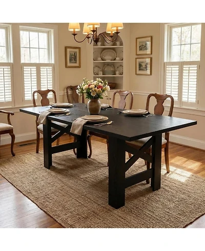 gaomon Wood Farmhouse Dining Table for 6-8, Heavy Duty Large Kitchen Table