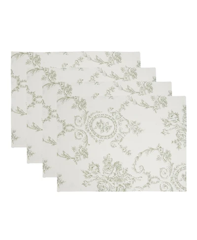 Saro Lifestyle Floral Toile Linen Blend Placemats, Set of 4