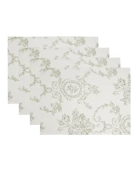 Saro Lifestyle Floral Toile Linen Blend Placemats, Set of 4