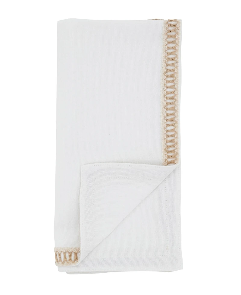 Saro Lifestyle Open Stitch Border Cotton Napkins, Set of 4