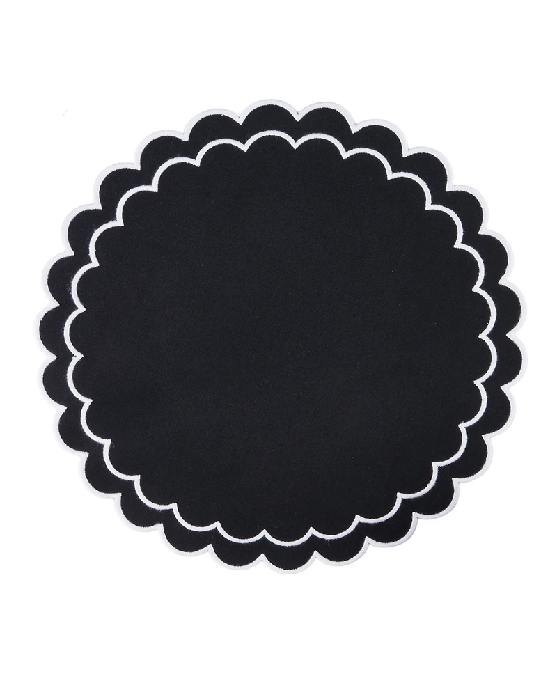 Saro Lifestyle Scalloped Cotton Placemats, Set of 4