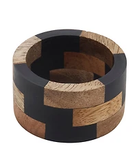 Saro Lifestyle Mango Wood and Resin Napkin Rings, Set of 4