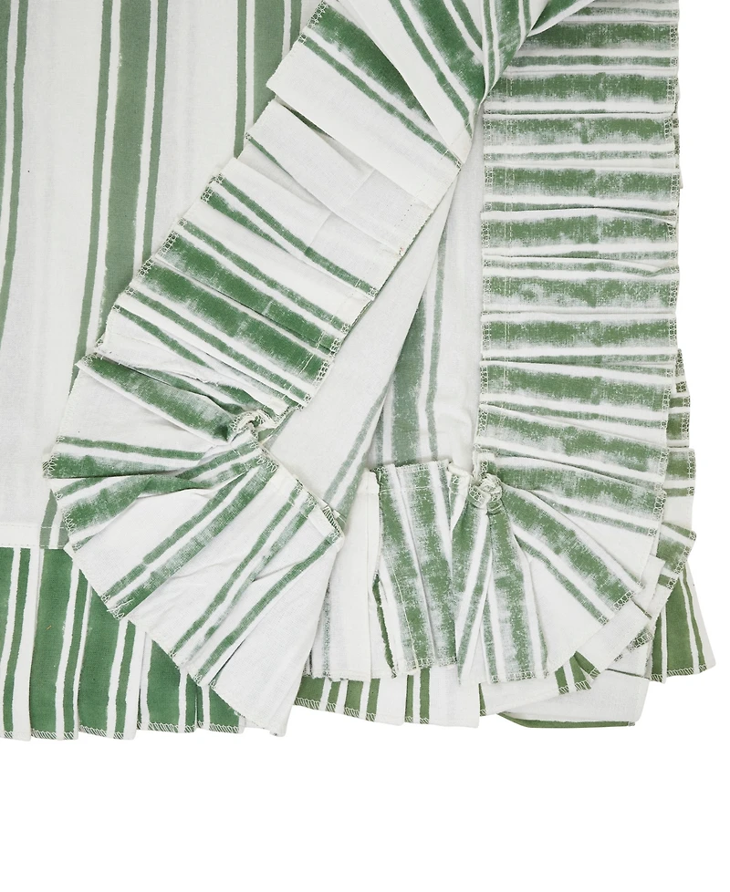 Saro Lifestyle Striped Cotton Tablecloth, 70" x 70"