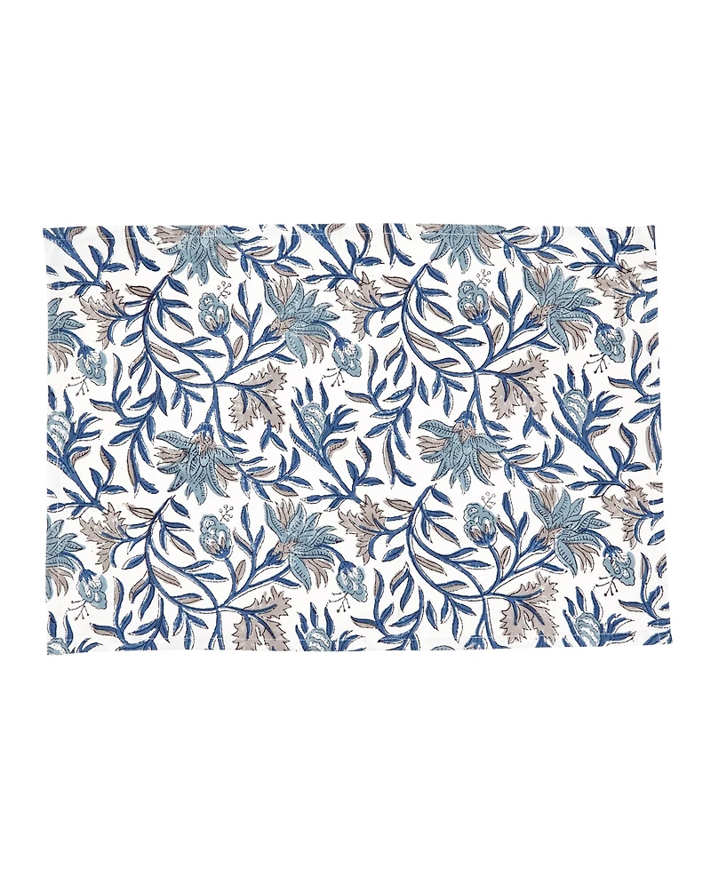 Saro Lifestyle Botanical Floral Cotton Placemats, Set of 4