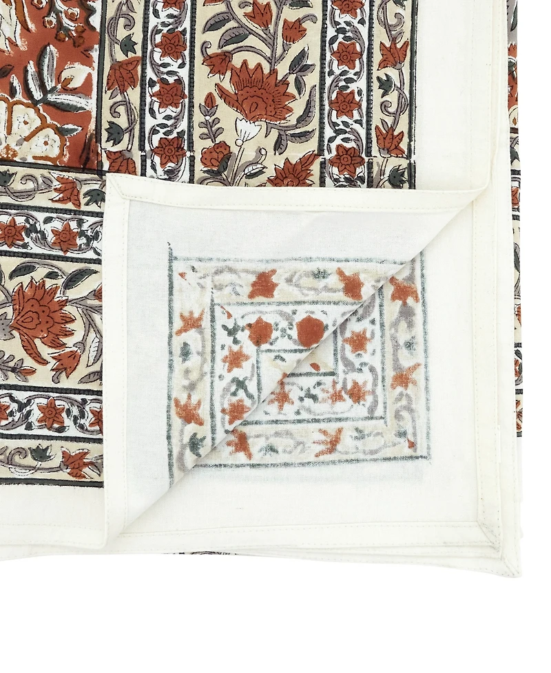 Saro Lifestyle Timeless Floral Cotton Tablecloth, 70" x 70"