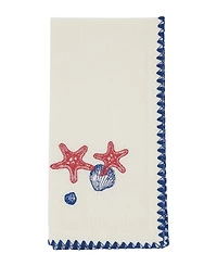 Saro Lifestyle Coastal Motif Cotton Decorative Napkins, Set of 4