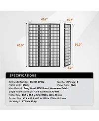 Gouun 3-Panel Japanese-Style Folding Room Divider