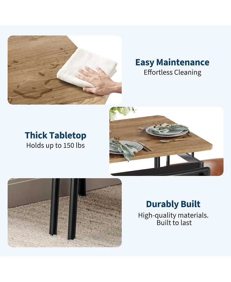 gaomon 5-Piece 4-Person Small Industrial Dining Table Set