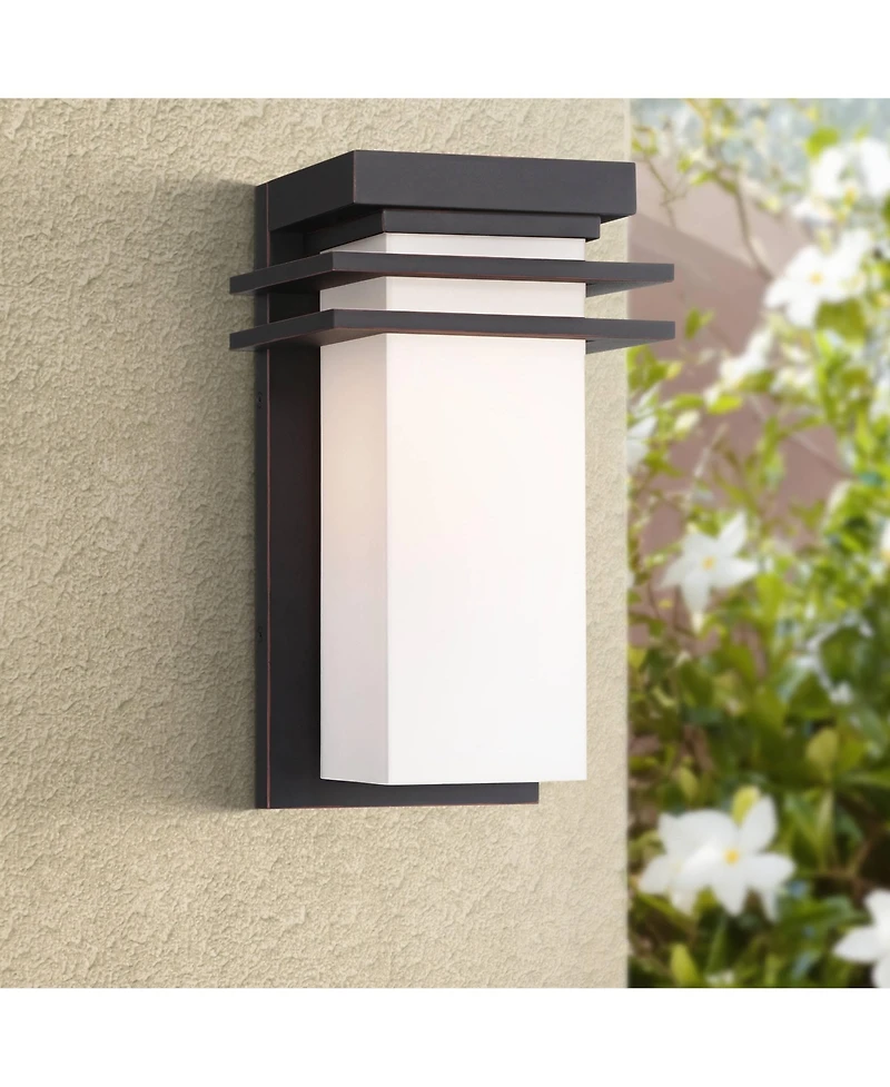 Franklin Iron Works Bernadine High Mission Outdoor Wall Light Fixture Mount Porch Weatherproof Bronze Finish