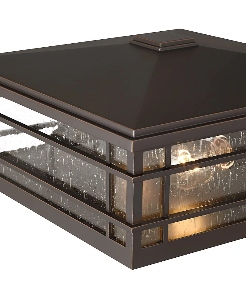 Kathy Ireland Sierra Craftsman High Farmhouse Rustic Outdoor Pier Mount Light Fixture Porch Weatherproof