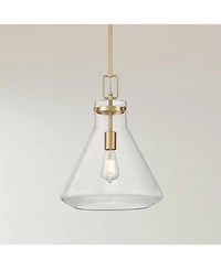Possini Euro Design Tanit Wide Aged Brass and Glass Pendant Light