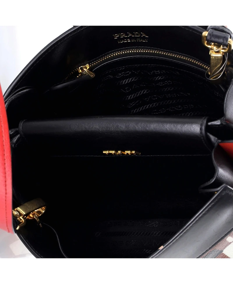 Pre-Owned Prada Small Bibliotheque Shoulder Bag Printed Leather