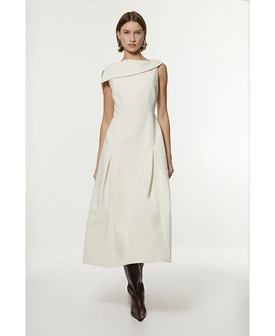 Karen Millen Women's Asymmetric Neck Tailored Dress