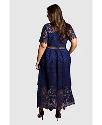 Coast Women's Short Sleeve Lace Midi Dress