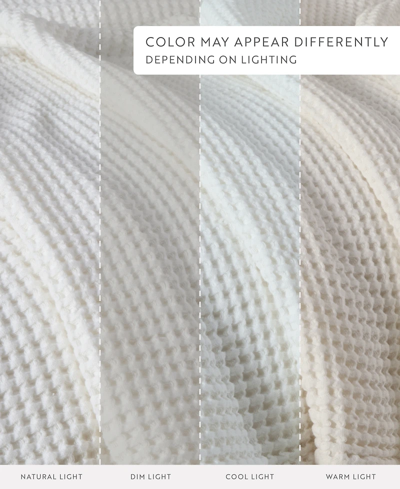 ienjoy Home Waffle Weave Cotton Blanket, King/California King
