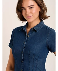Brakeburn Women's Antonia Button Front Denim Dress