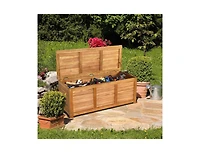 sumyeg 46 Gallon Acacia Wood Storage Bench Box for Patio Garden Deck