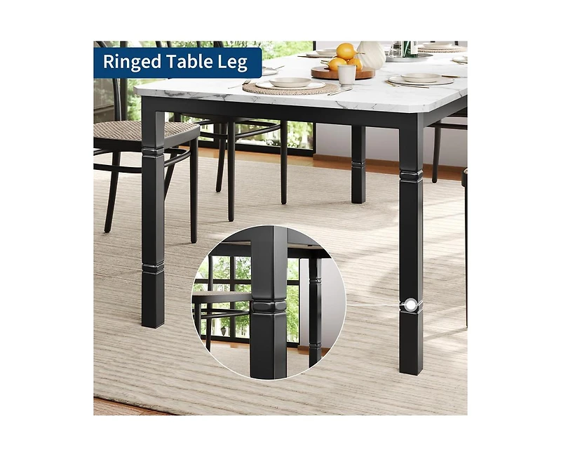 gaomon Industrial 6-8 Person Dining Table with Metal Legs (No Chairs)