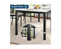 gaomon Industrial 6-8 Person Dining Table with Metal Legs (No Chairs)