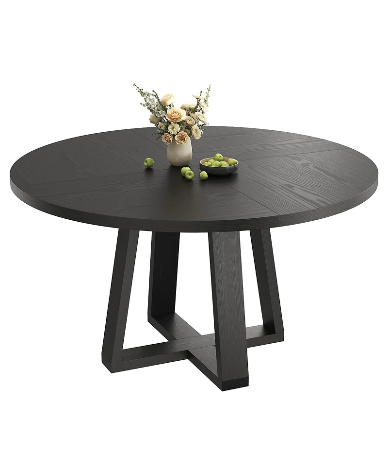 gaomon 4-6 Person Round Farmhouse Dining Table with Pedestal