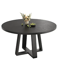 gaomon 4-6 Person Round Farmhouse Dining Table with Pedestal