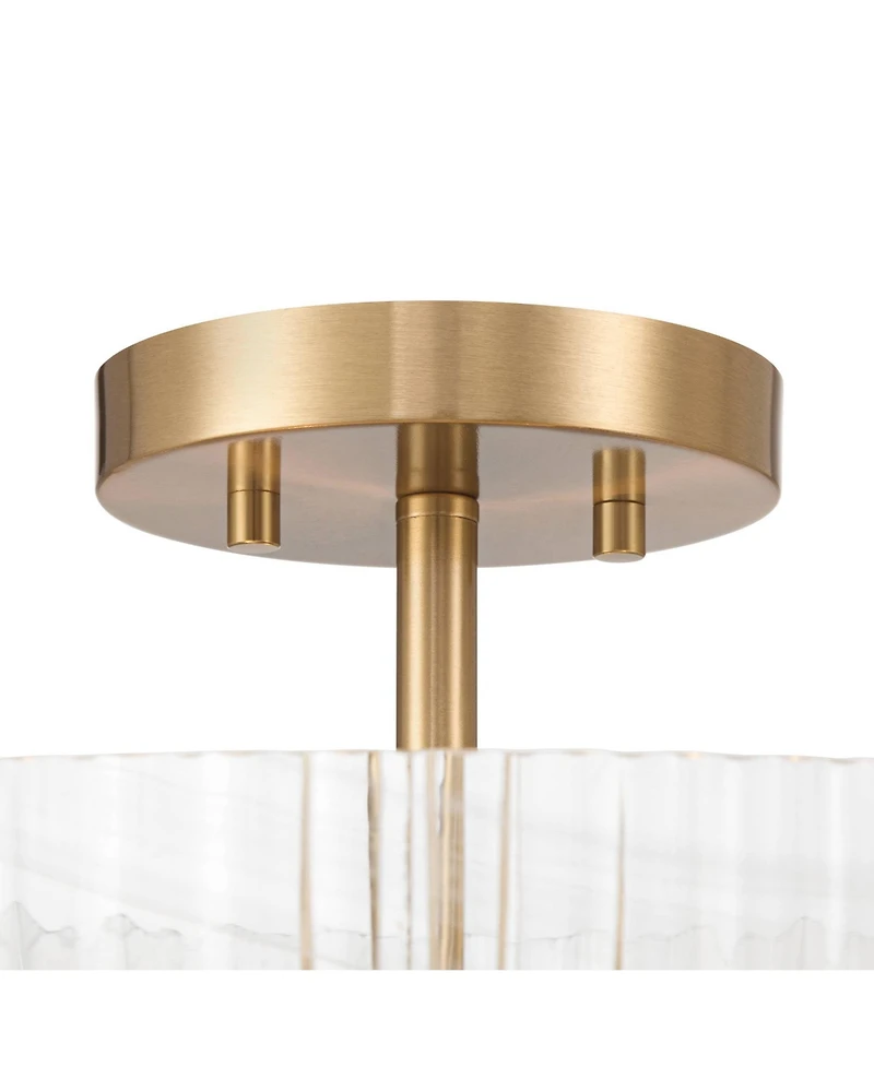 Possini Euro Design Molini Wide Warm Brass Bowl 3-Light Ceiling Light